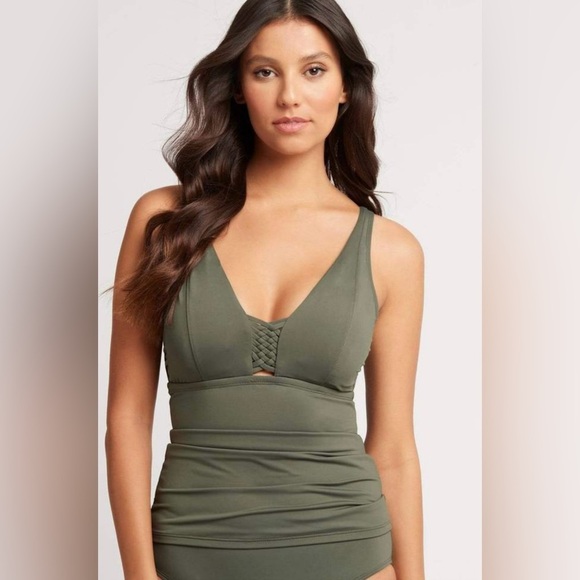 Seal Level Australia Bella D/DD Singlet Top - Khaki - Size 10 - Picture 1 of 6